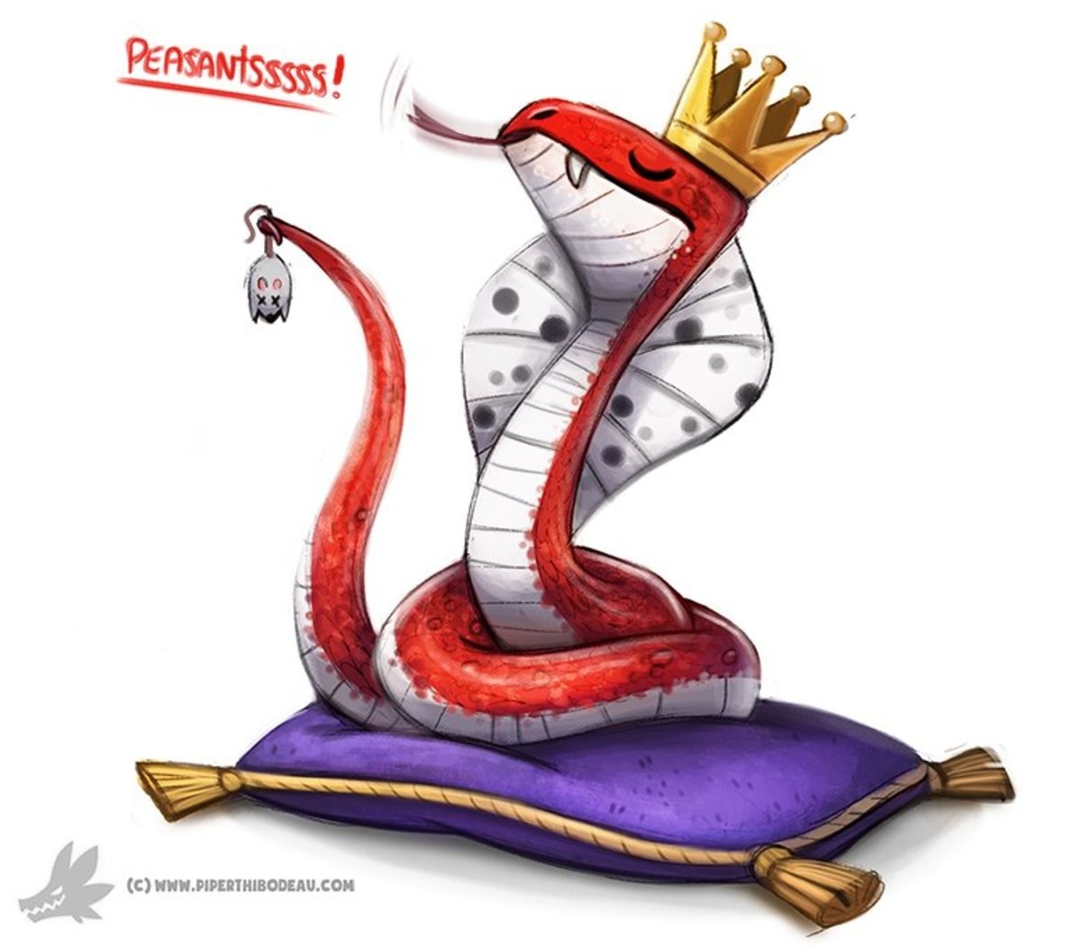 Змея с короной на голове